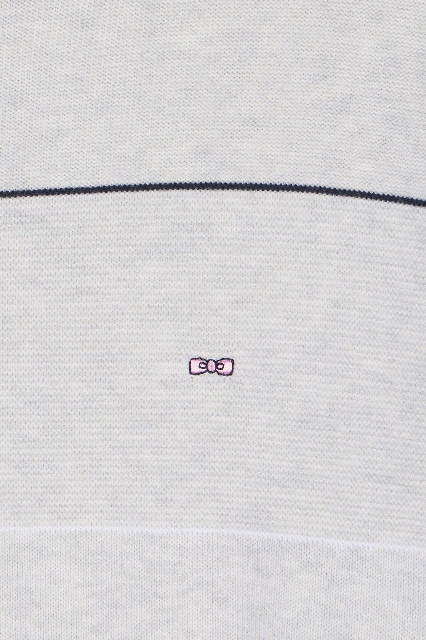 Pull col rond cerclé en coton gris