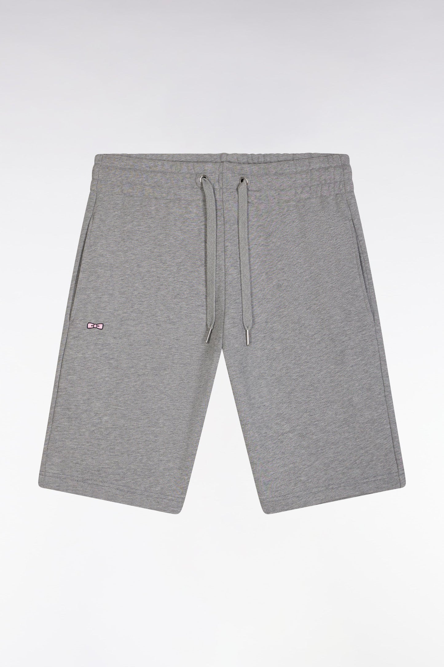 Short en molleton coton gris coupe droite
