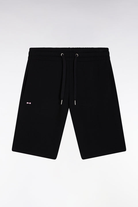 Short en molleton coton noir coupe droite - Image 2