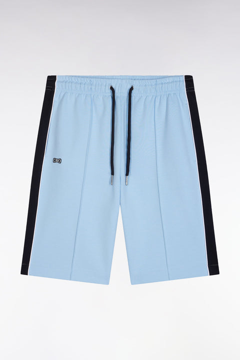 Short de jogging en coton interlock ciel coupe droite - Image 2