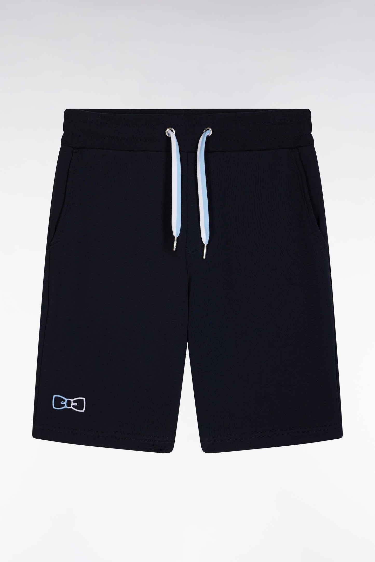 Short de jogging en molleton coton marine coupe décontractée
