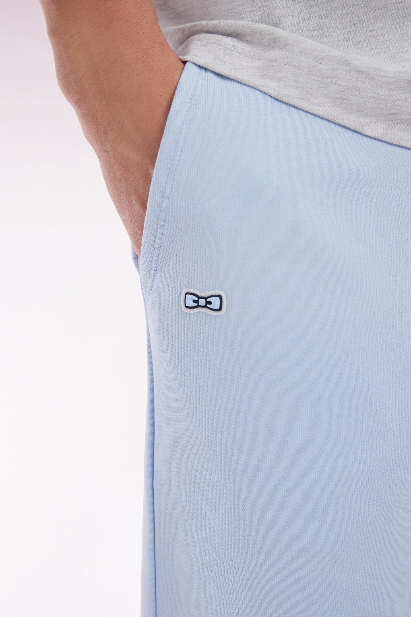 Short en molleton coton ciel coupe décontractée
