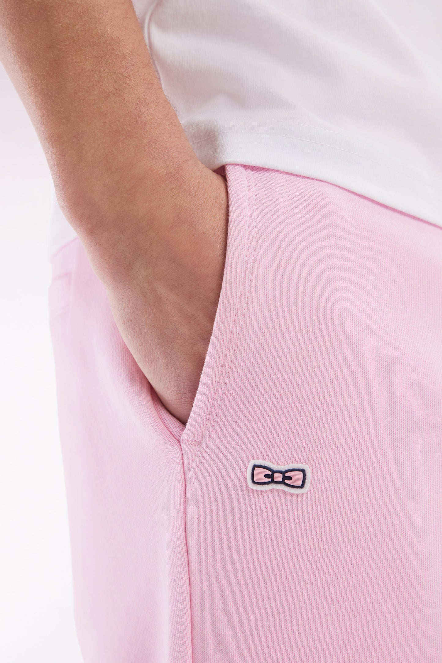 Short en molleton coton rose coupe décontractée