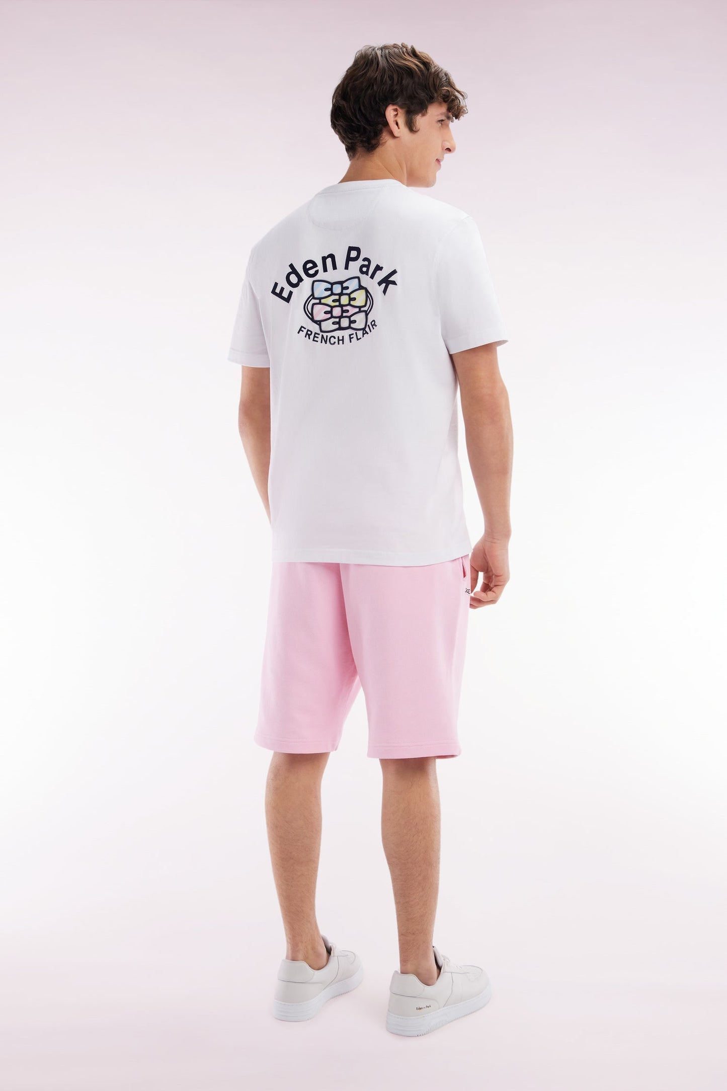 Short en molleton coton rose coupe décontractée
