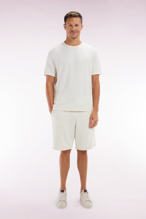 Short en molleton coton beige coupe décontractée - Image 1