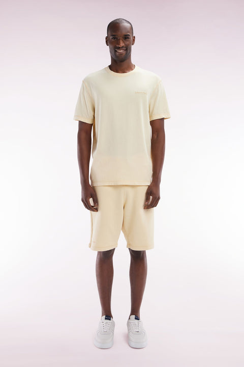Short en molleton coton ocre coupe décontractée - Image 1
