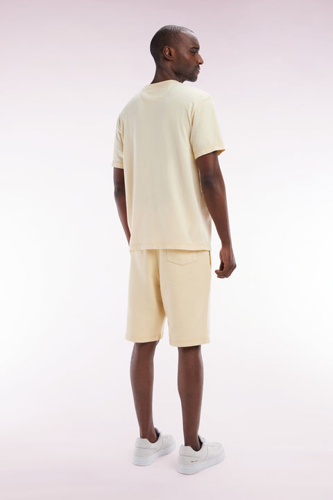 Short en molleton coton ocre coupe décontractée - Image 3