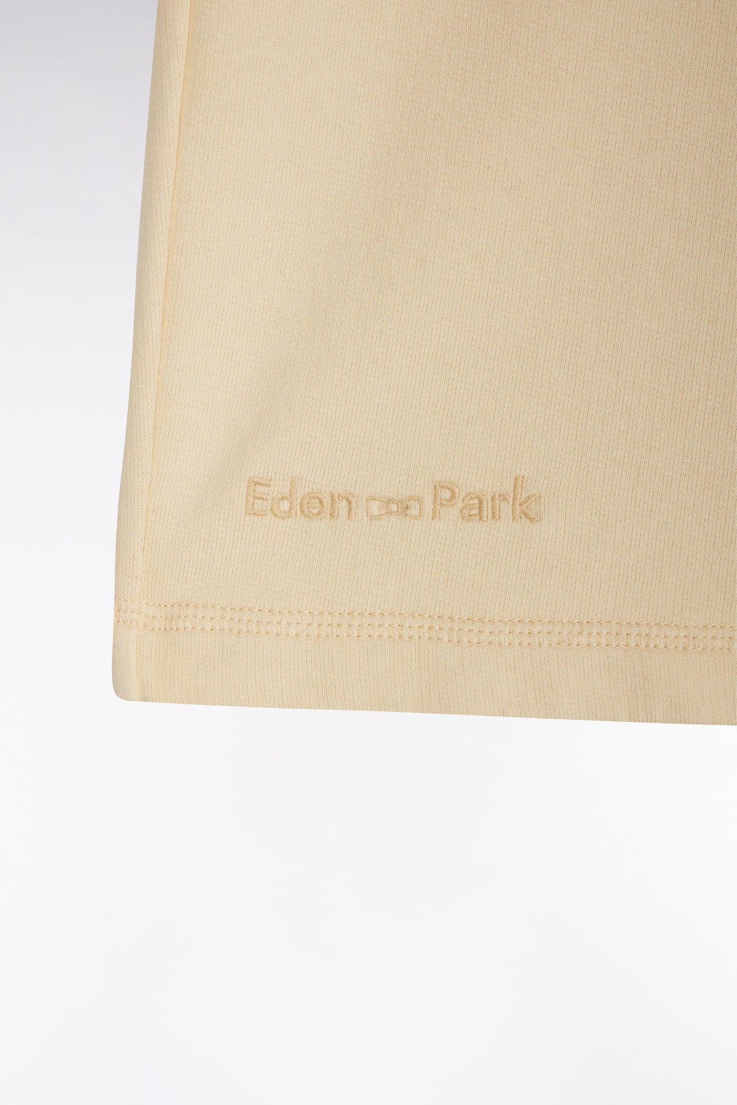 Short en molleton coton ocre coupe décontractée