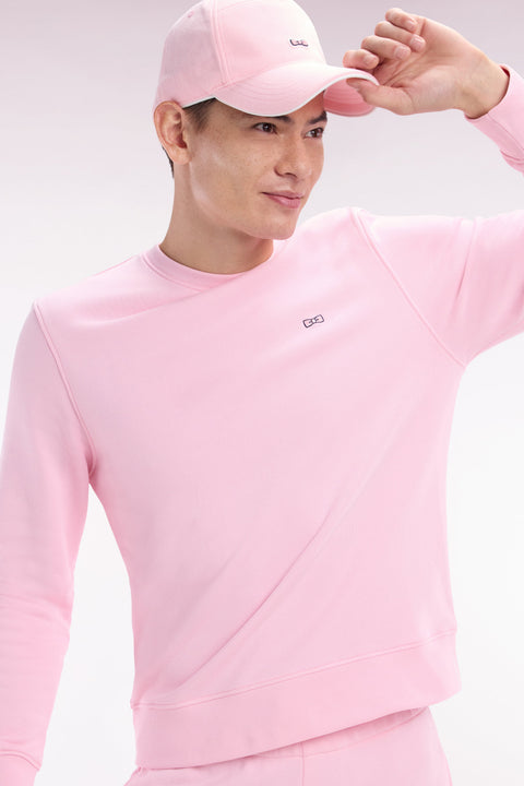 Sweatshirt en molleton coton rose coupe droite et col rond - Image 3