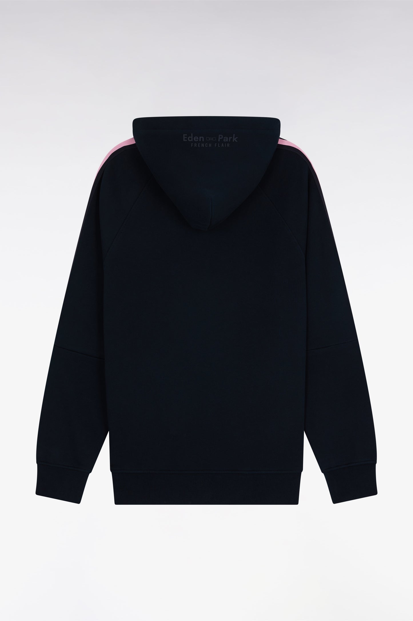Sweatshirt à capuche en coton marine et rose coupe décontractée