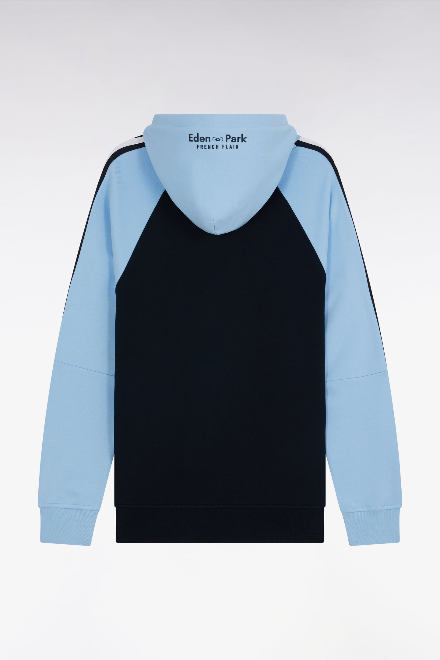 Sweatshirt à capuche en coton marine et ciel coupe décontractée