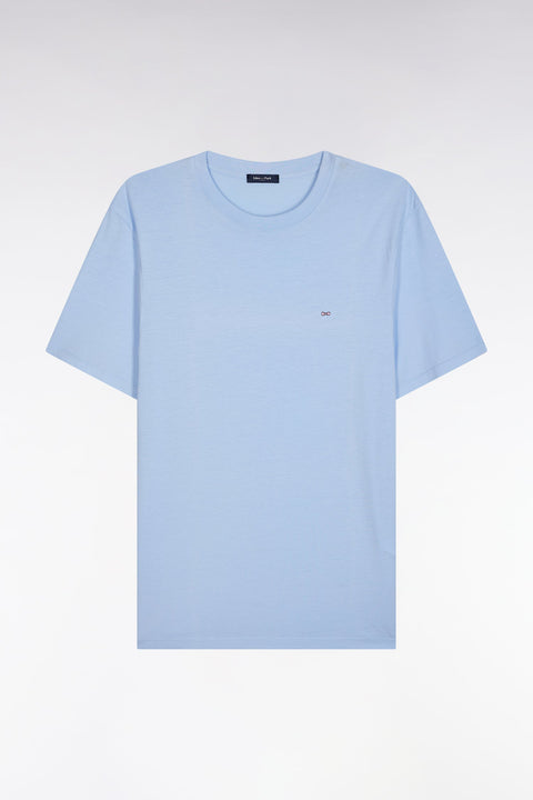 T-shirt ciel uni en lyocell et coton coupe droite - Image 2