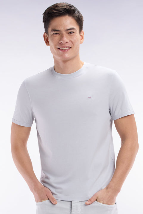 T-shirt gris clair coupe droite - Image 3