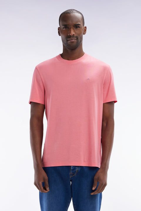 T-shirt manches courtes rose saumon coupe droite - Image 1