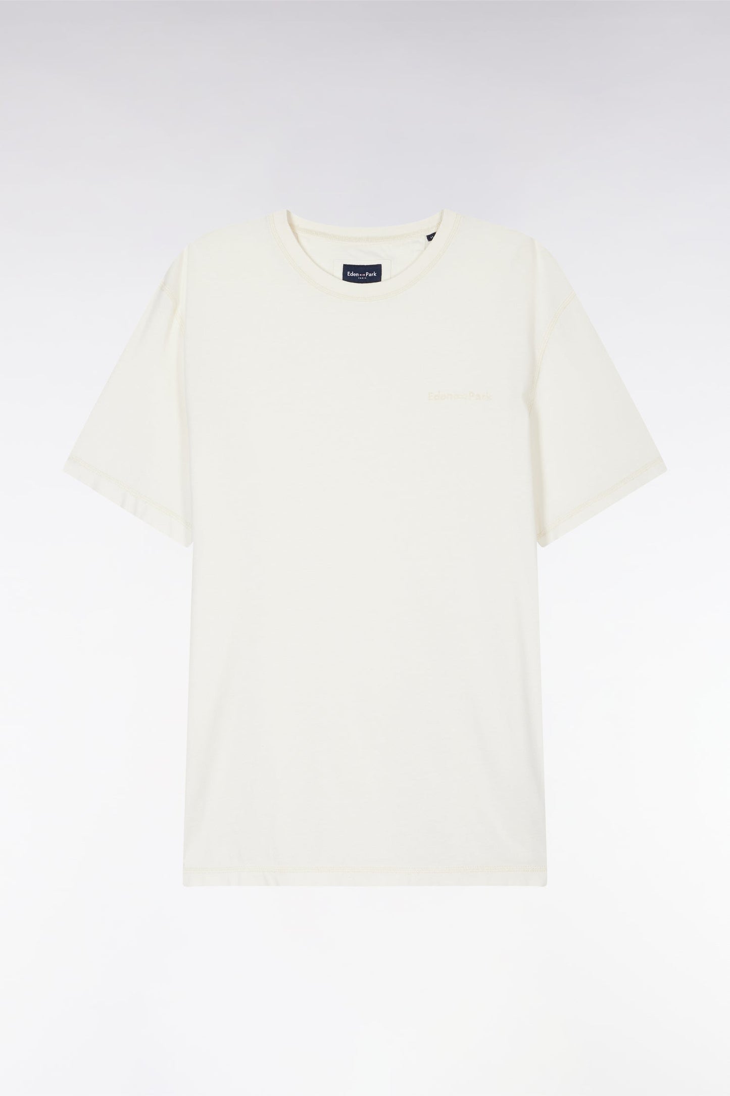 T-shirt en jersey de coton beige surteint coupe décontractée