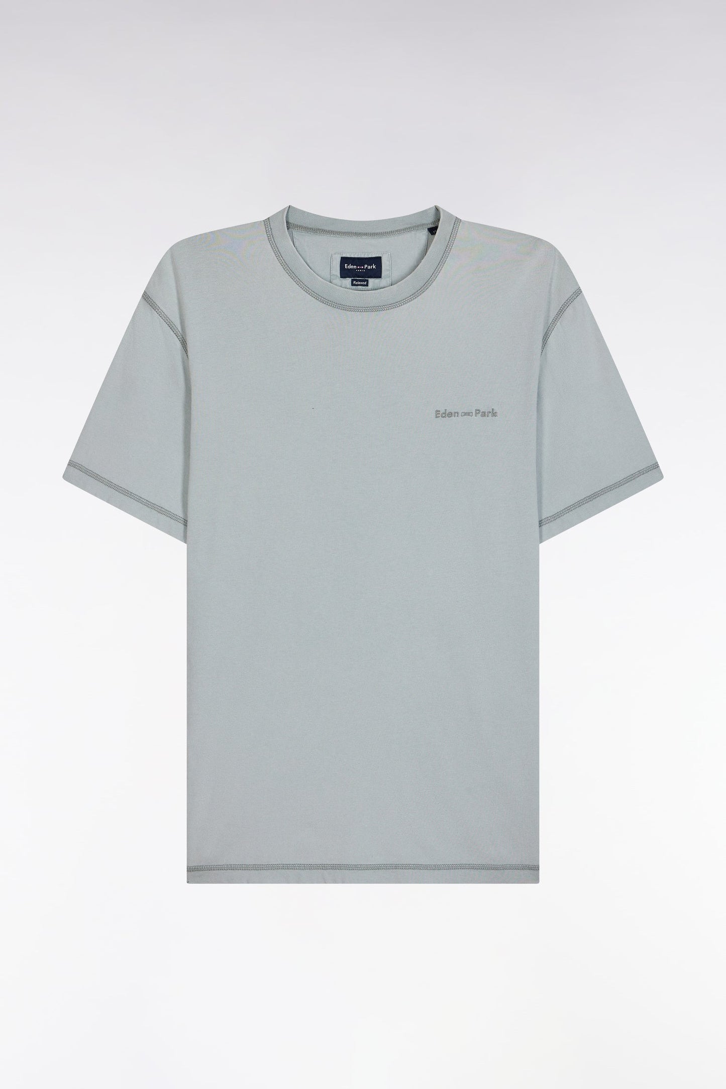 T-shirt en coton gris moyen surteint coupe décontractée