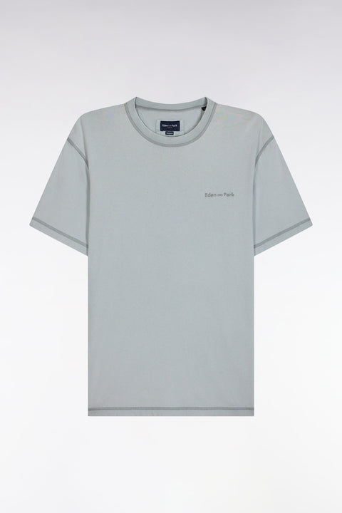 T-shirt en coton gris moyen surteint coupe décontractée - Image 2
