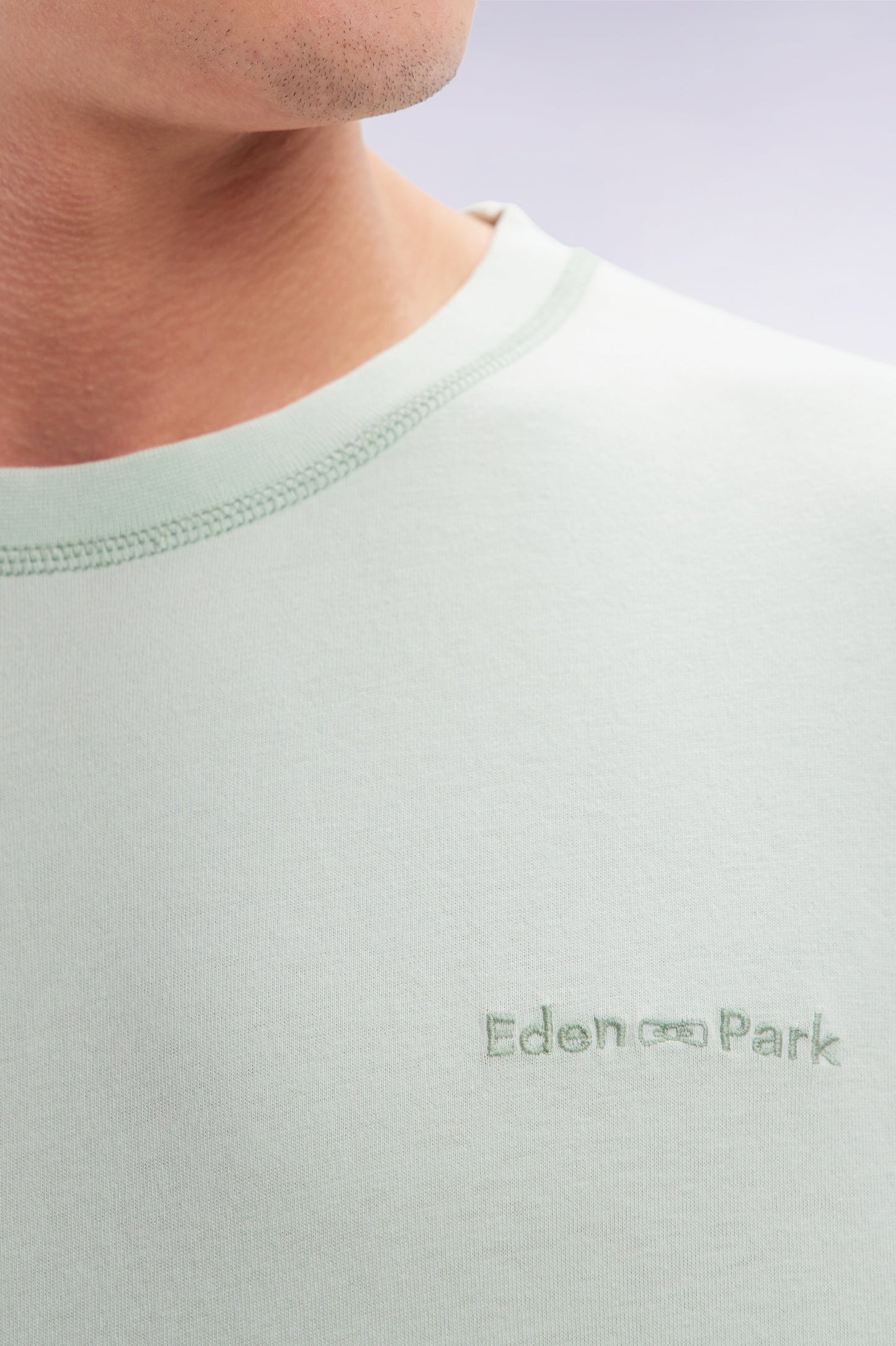 T-shirt en jersey de coton vert surteint coupe décontractée