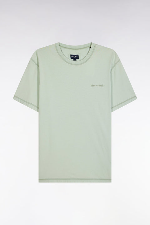 T-shirt en jersey de coton vert surteint coupe décontractée - Image 2