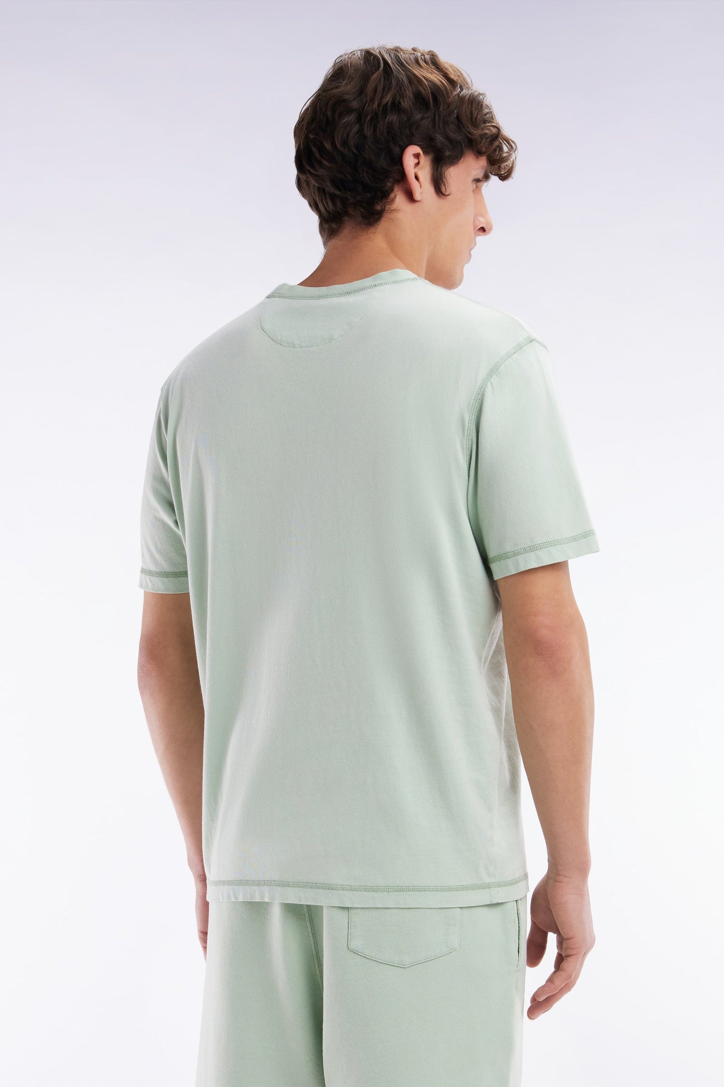 T-shirt en jersey de coton vert surteint coupe décontractée