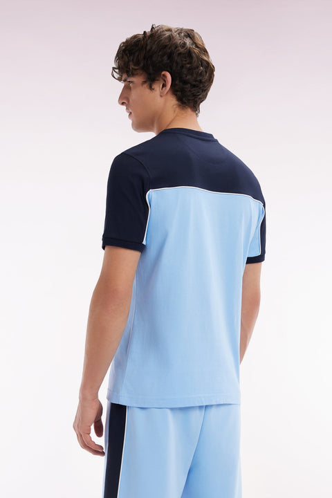 T-shirt en jersey de coton bicolore ciel coupe droite - Image 3