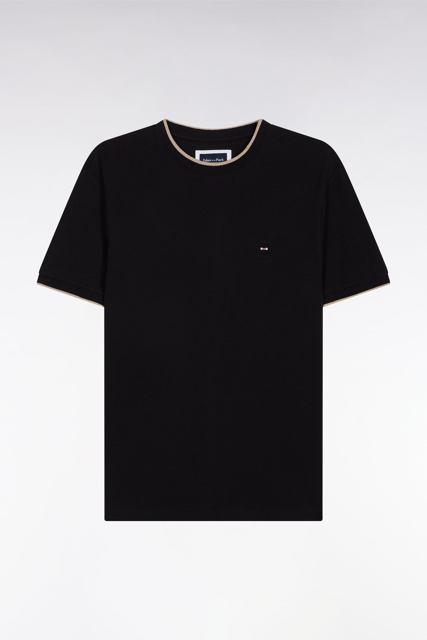 T-shirt en coton stretch noir coupe ajustée