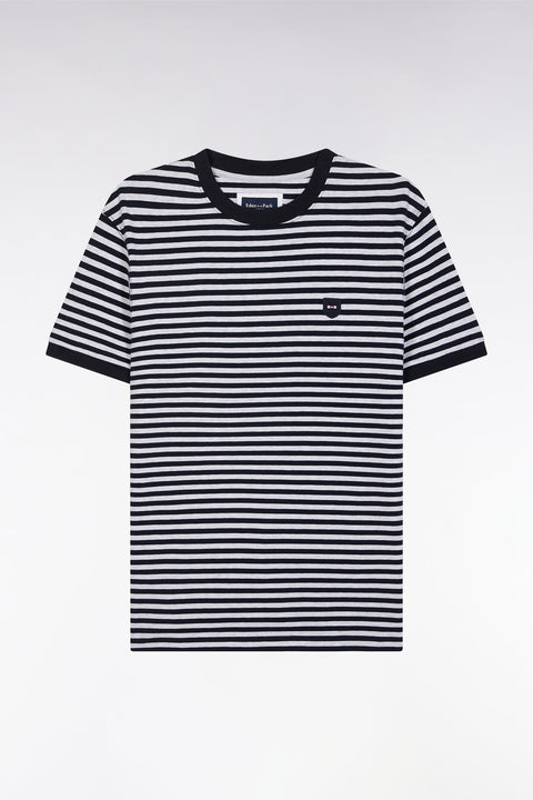T-shirt en coton stretch rayé marine coupe ajustée - Image 2