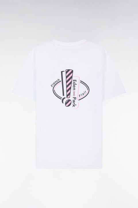 T-shirt en coton blanc sérigraphié coupe droite - Image 2