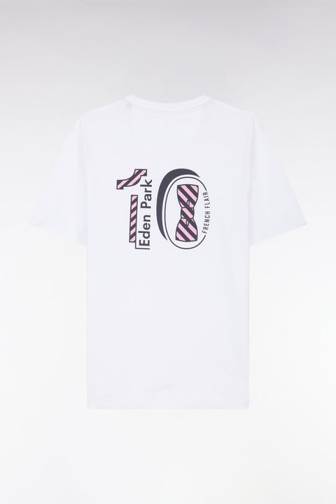 T-shirt en coton blanc broderie dos coupe droite - Image 2