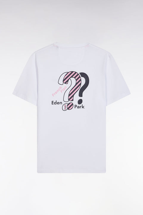 T-shirt en coton blanc broderie dos cerclée coupe droite - Image 2