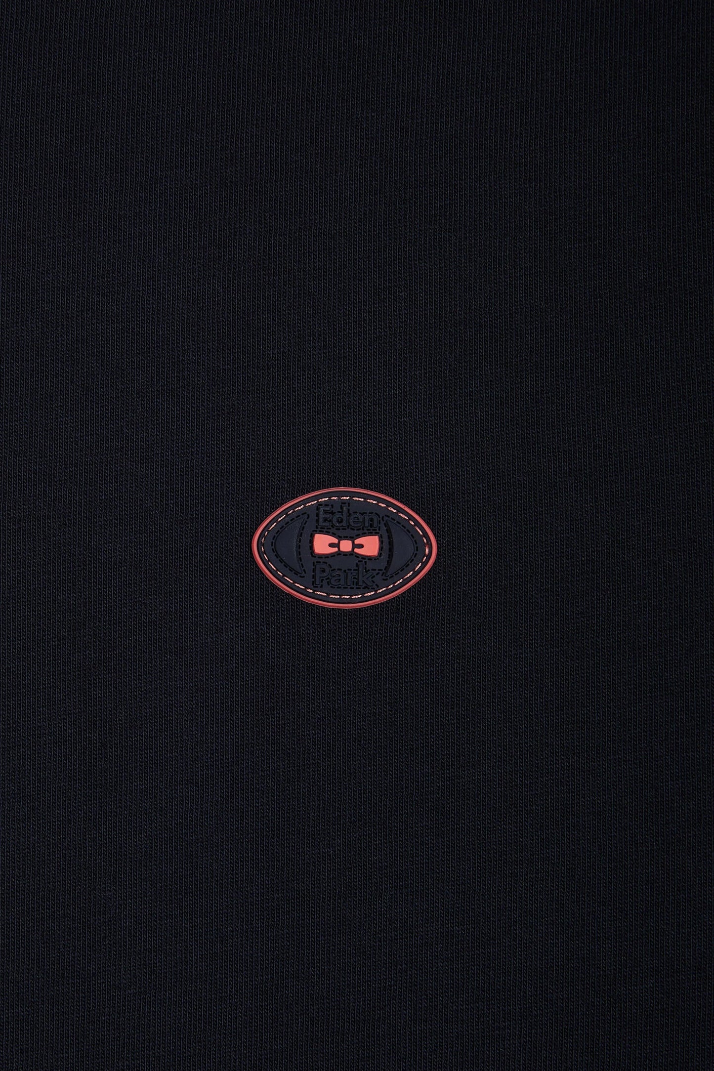 T-shirt en coton marine à bords-côtes corail coupe décontractée