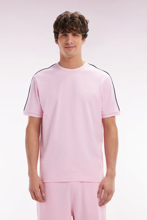 T-shirt en coton rose coupe décontractée - Image 1