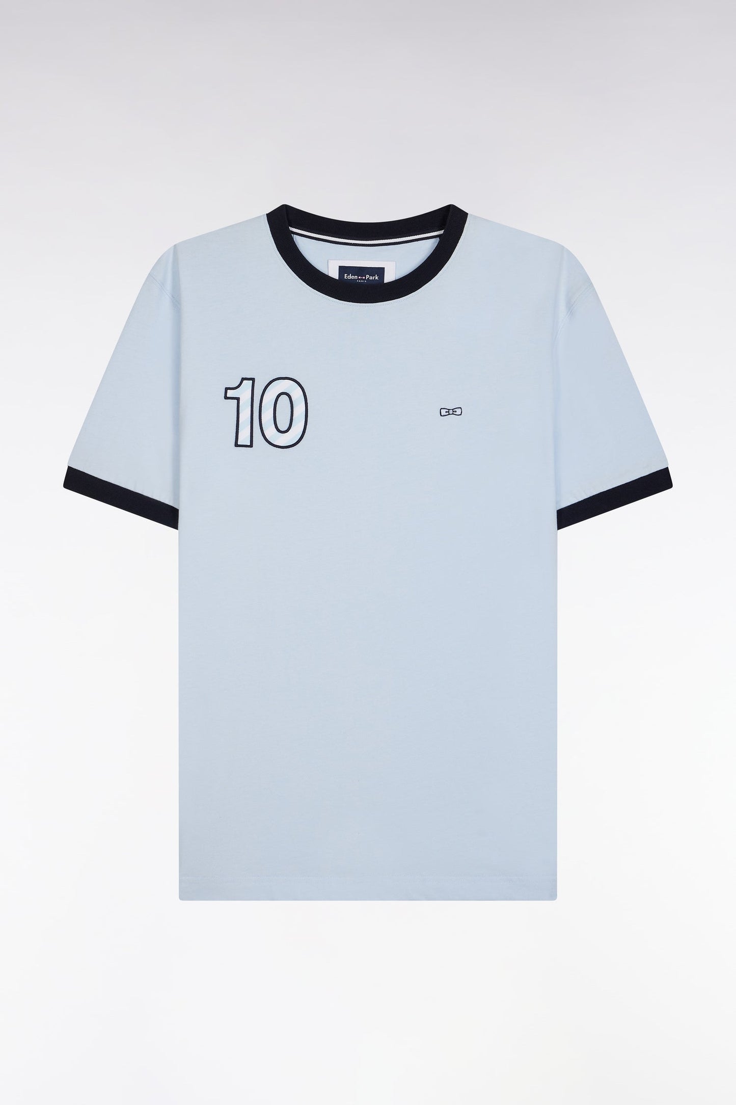 T-shirt en coton ciel broderie 10 coupe décontractée