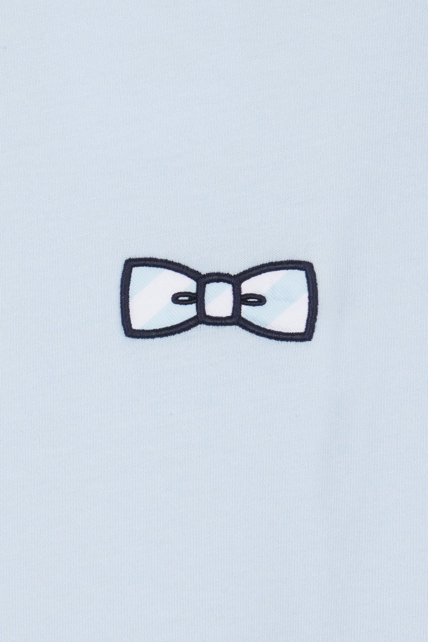T-shirt en coton ciel broderie nœud papillon coupe décontractée