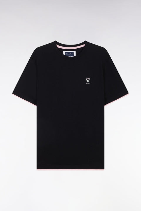 T-shirt en coton noir écusson New Zealand coupe décontractée - Image 2