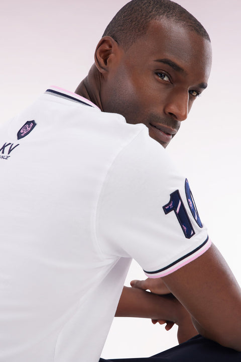 T-shirt XV de France en coton blanc broderie 10 coupe droite - Image 3