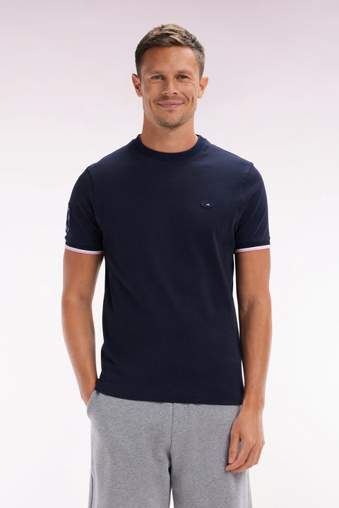 T-shirt XV de France en coton marine broderie 10 coupe droite - Image 1