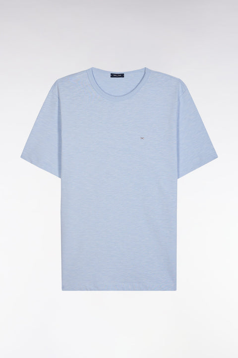 T-shirt en jersey de coton slub ciel coupe droite - Image 2