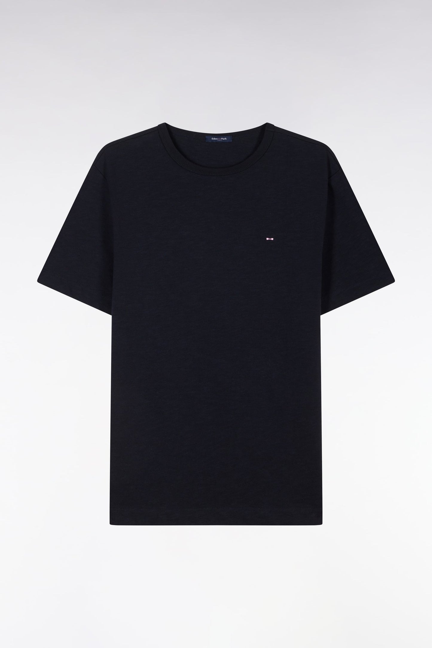 T-shirt en jersey de coton slub marine coupe droite