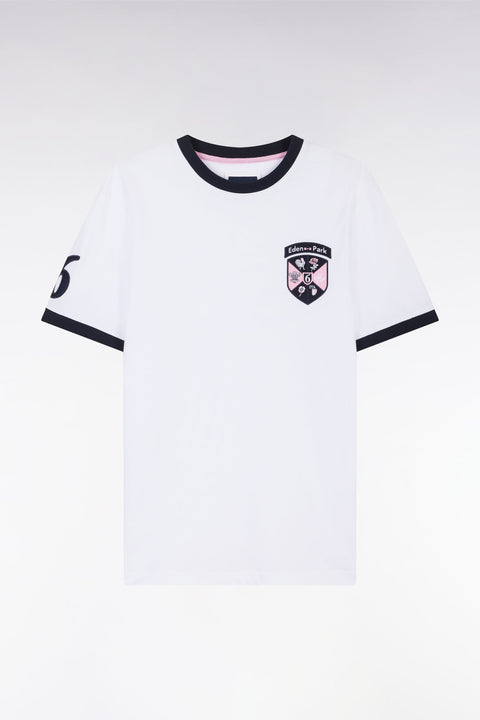 T-shirt en coton blanc écusson 6 Nations coupe droite - Image 2