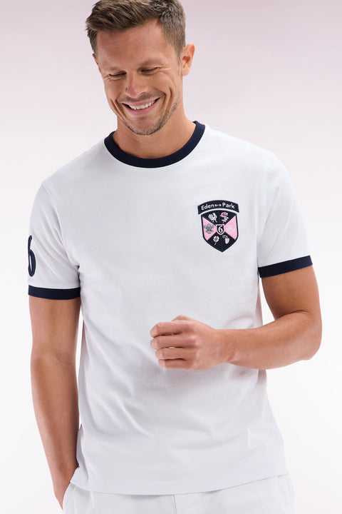 T-shirt en coton blanc écusson 6 Nations coupe droite - Image 3