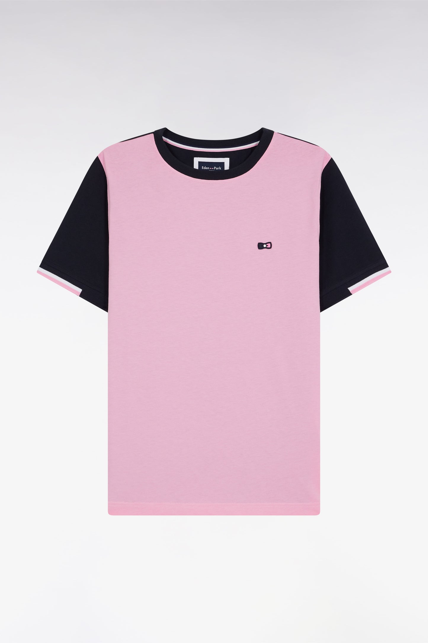 T-shirt à manches courtes en coton rose coupe droite