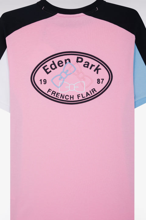 T-shirt à manches courtes en coton rose coupe droite - Image 1