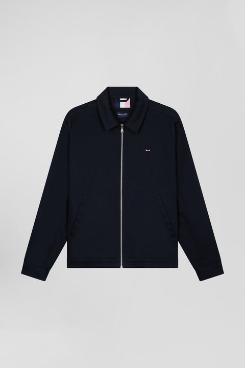 Blouson zippé déperlent en coton stretch marine - Image 2