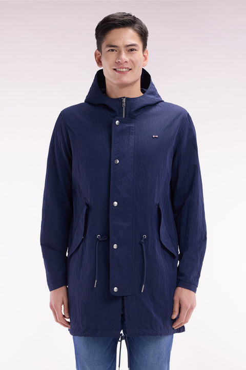 Parka légère à capuche intégrée marine - Image 1