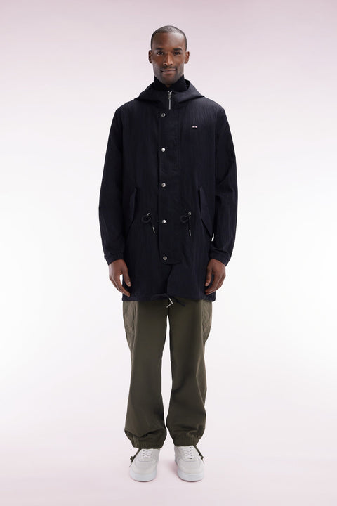 Parka légère à capuche intégrée noire - Image 1