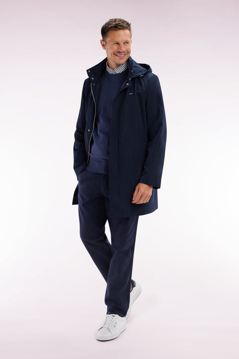 Parka à capuche intégrée bleu marine - Image 3