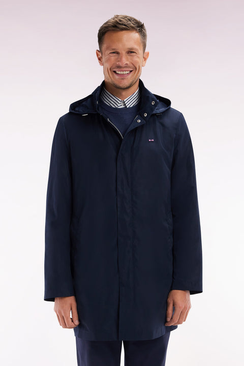 Parka à capuche intégrée bleu marine - Image 1