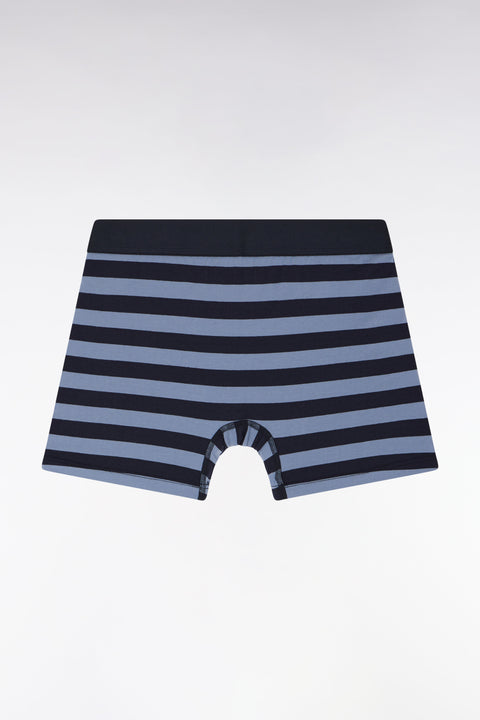 Boxer en jersey de coton stretch cerclé marine et gris - Image 2