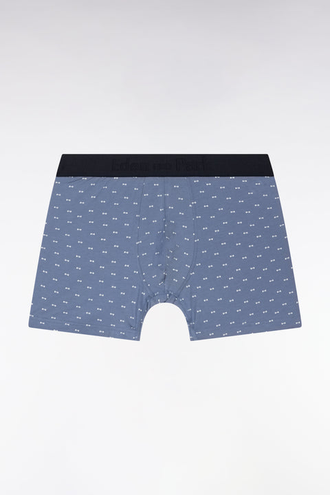 Boxer en jersey de coton stretch à micromotifs nœuds papillon gris - Image 1